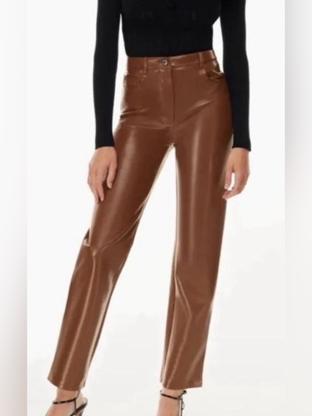 Wilfred The Melina Leather Pant - Brown, Size 4